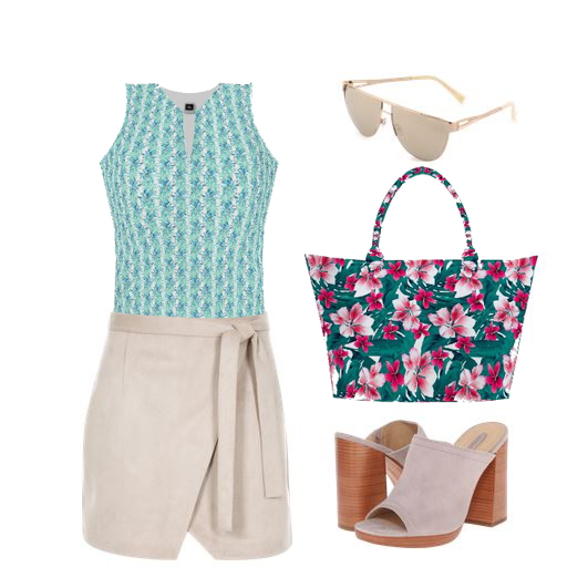 summer outfit tropical hawiian print trend